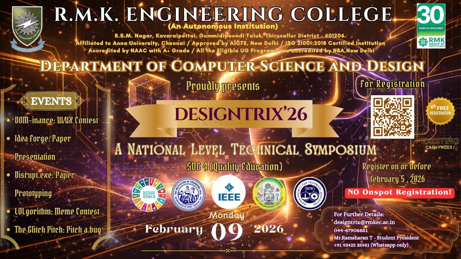 DESIGNTRX'26 National Level Technical Symposium Poster 